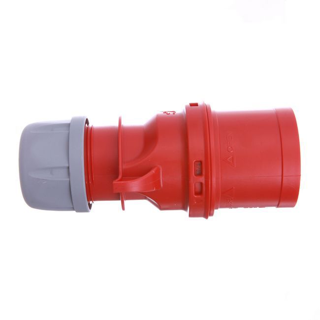 Wtyczka PCE Twist siłowa odbiornikowa przenośna z uziemieniem 3P+Z 32 A czerwona