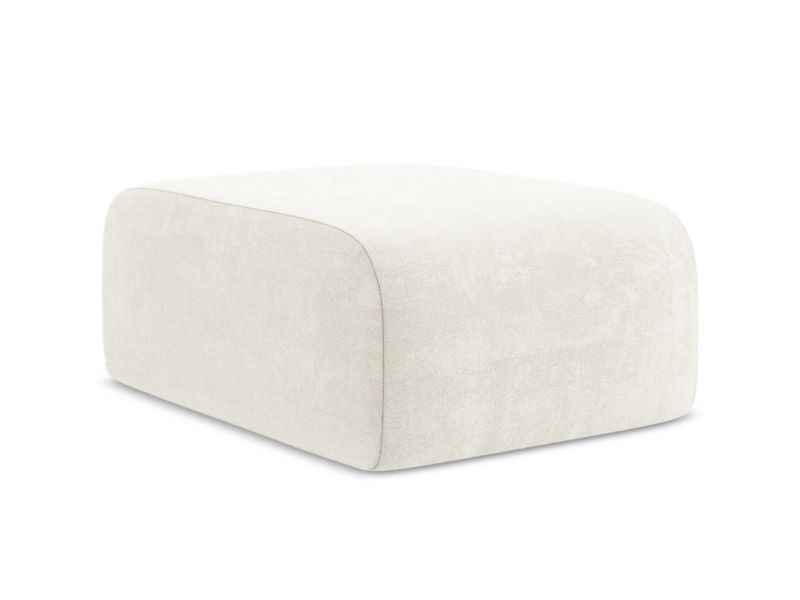 Pufa LaMiaSofa CERVO z tkaniny szenilowej 72x94 cm biały 1 szt.