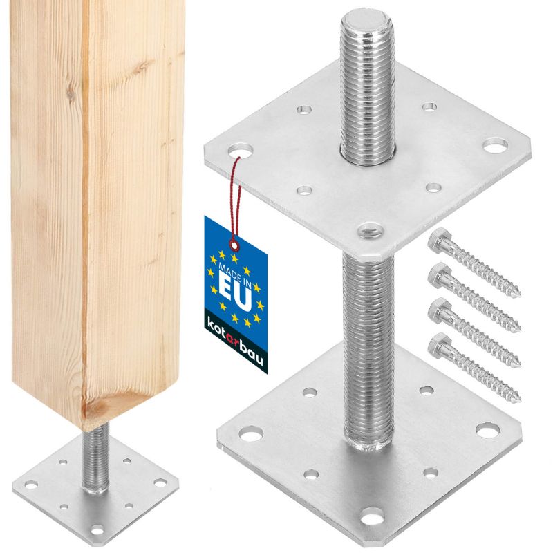 Podstawa słupa KOTARBAU regulowana pręt gwint 110x110x250 mm 1 szt.