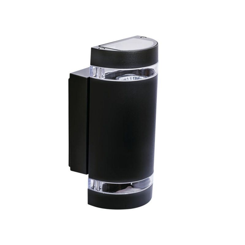 Kinkiet ścienny zewnętrzny Kanlux Zew czarny półokrągły 2 x GU10 x 35W IP44 wym: 24 x 11 x 7 cm - 1 szt.