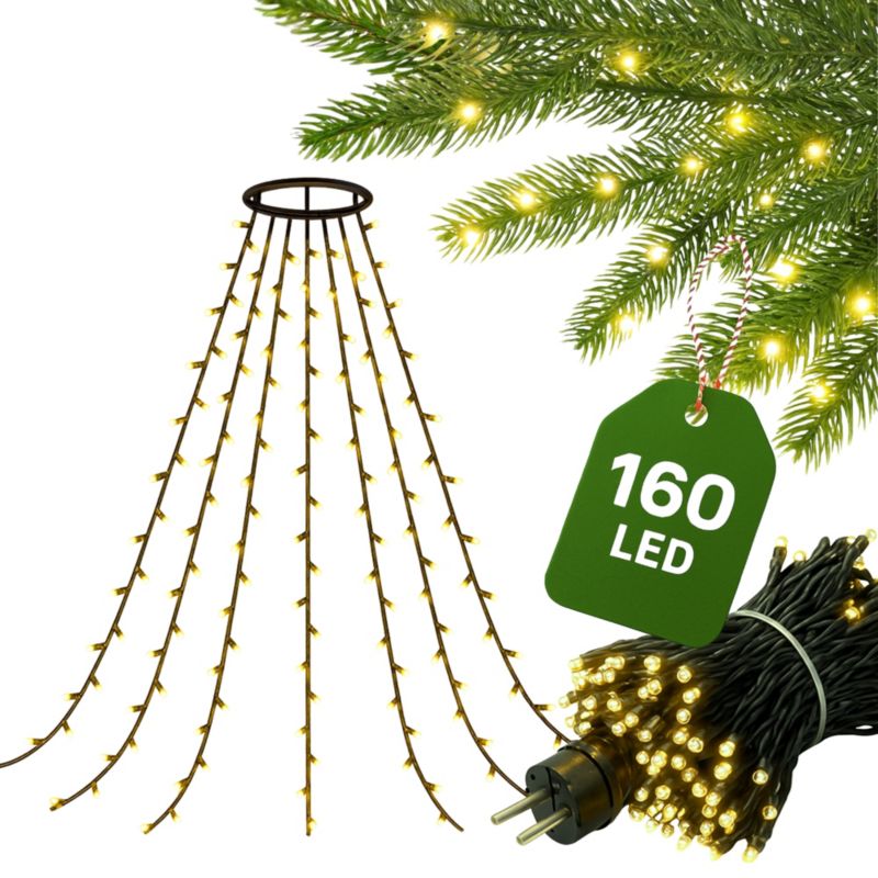 Kurtyna Świetlna Kamai Lampki Na Choinkę 160 lampek LED 8 Pasm - 1szt.