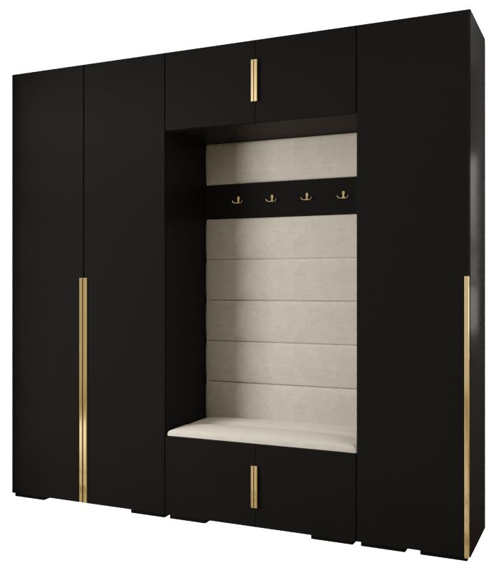 Garderoba do przedpokoju Abiks INOVA 1 Z8 czarny+złoty+manila02 1szt.