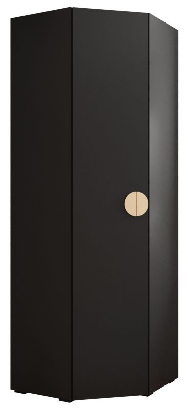 Szafa narożna rogowa wysoka Abiks INOVA 4 czarny+złoty 1 szt.