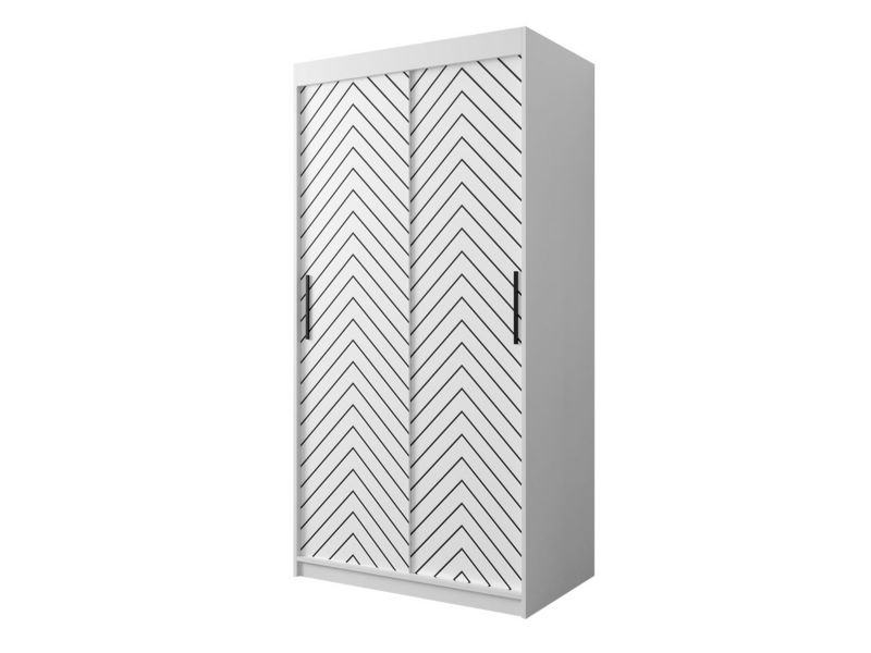 Szafa MIRJAN 24 Jodełka 1 100 biały + czarny mat 1 szt.