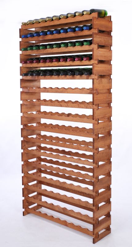 Stojak na wino MODO24 regał modułowy na butelki 16 leżni x 10 butelek montaż bez narzędzi impregnacja brązowa 1 szt.