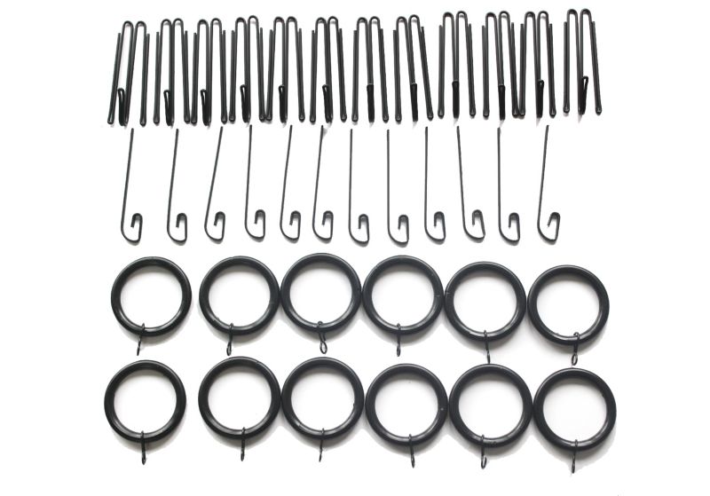 Zestaw do zawieszania zasłon GoodHome czarny