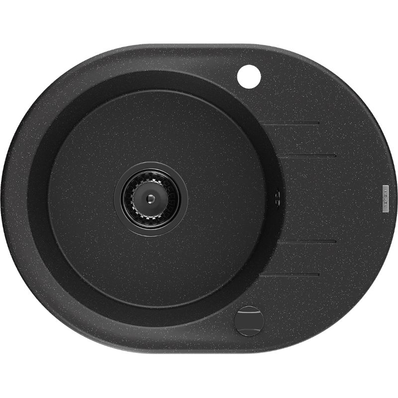 Zlewozmywak wpuszczany Mexen Kevin 1-komorowy czarny/srebrny metalik 586x458 mm - 6517581005-73 1 szt.