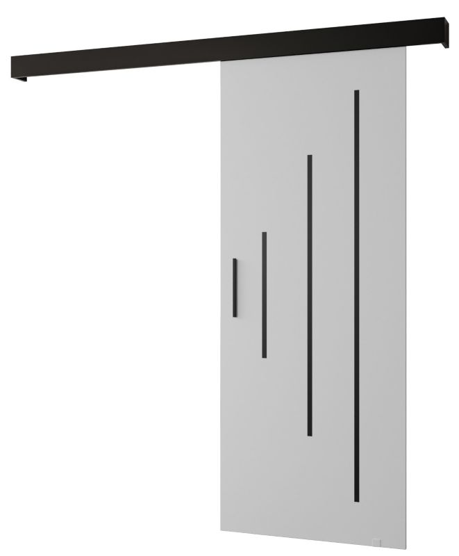 Drzwi przesuwne naścienne Abiks SALWADOR Y 80 biały mat + czarny mat + czarny 1 szt.