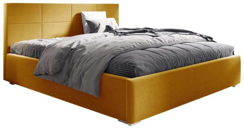 Łóżko tapicerowane 120x200 z metalowym stelażem Bonni Matia Żółte 1 szt.