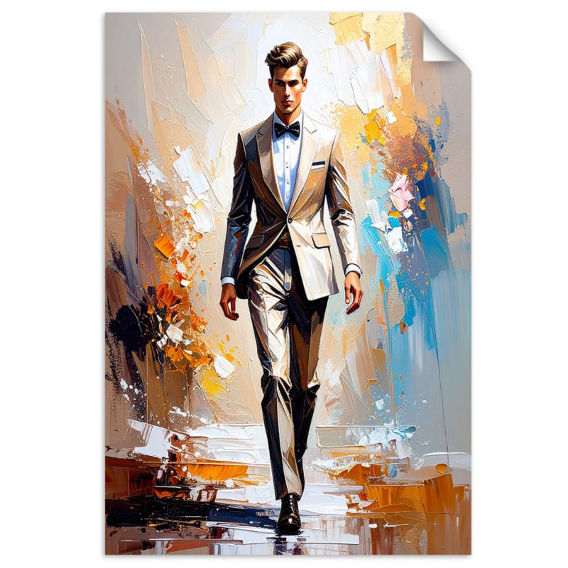 Naklejki samoprzylepne do salonu sypialni Feeby Mężczyzna w garniturze 80x120cm 1szt