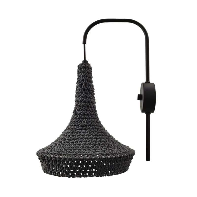 Kinkiet ścienny Shilo Mahaka szary boho 1 x E27 x 20W IP20 wym: 39 x 26 x 26 cm - 1 szt.