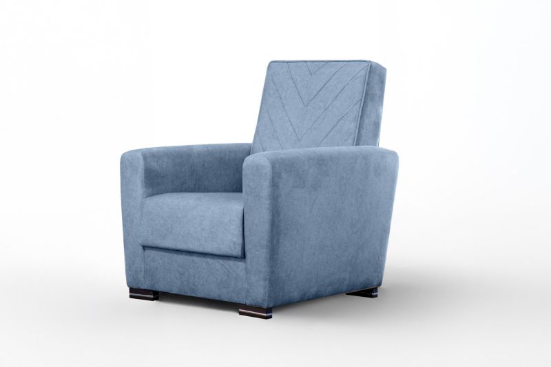 Fotel tapicerowany Bettso Vera z pikowanym oparciem do salonu niebieski 1szt.