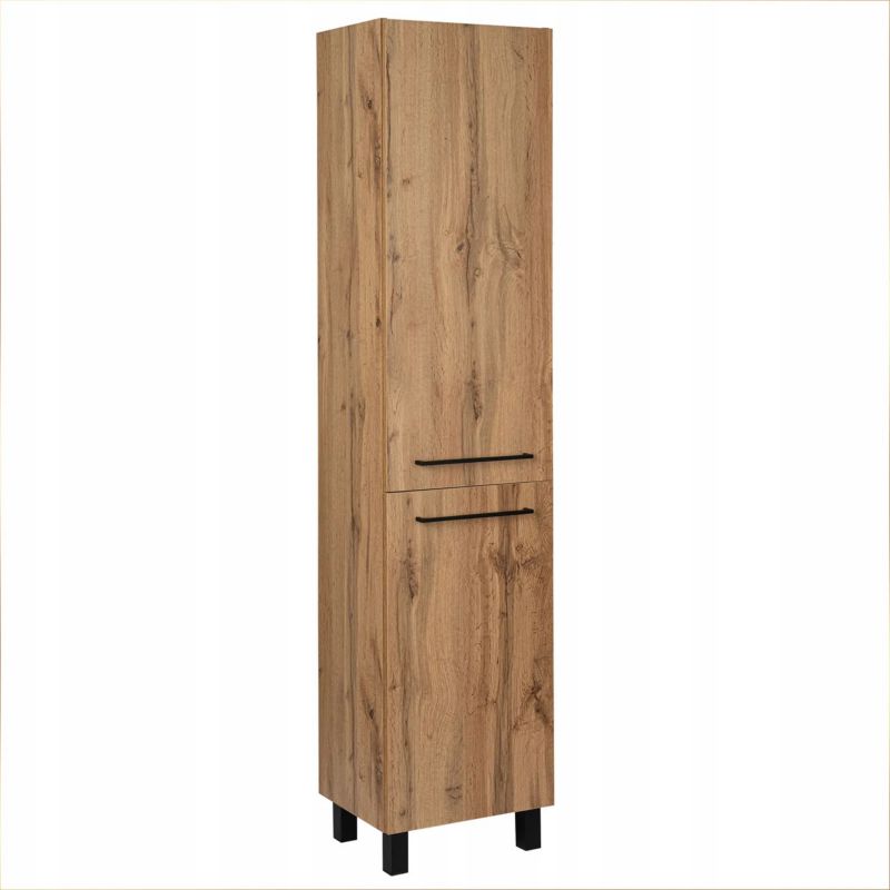 Słupek Stojący Stamar Szafka Łazienkowa 400x1830 mm Dąb Wotan 4 Półki Cichy Domyk 1 szt