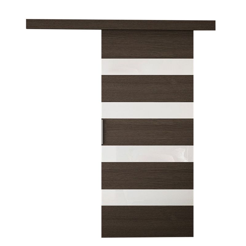 Drzwi przesuwne MIRJAN 24 Leo 90 V + samodomykacz choco + biały lacobel 1 szt.