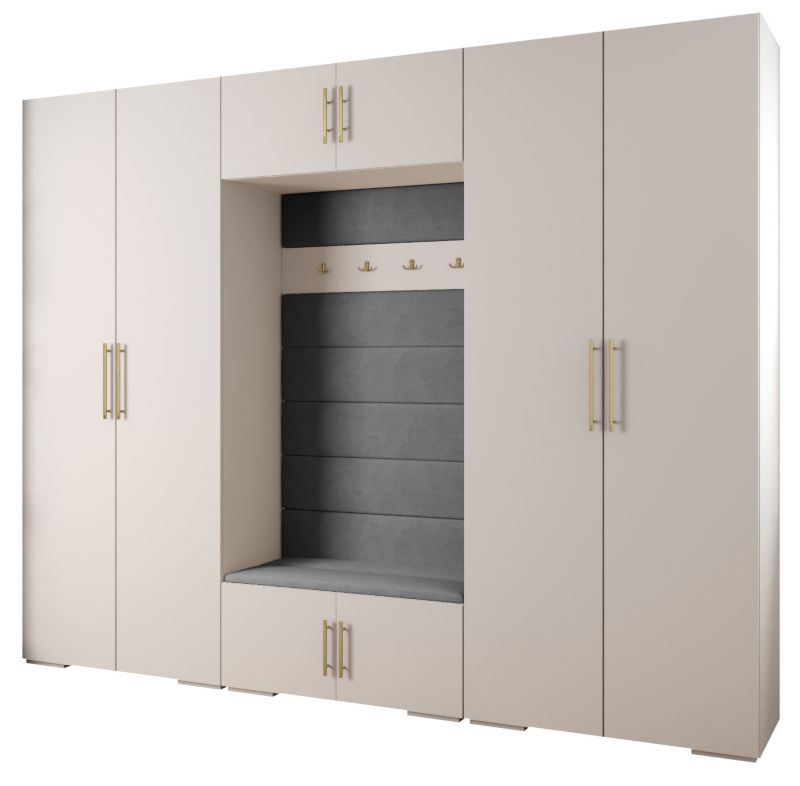 Garderoba do przedpokoju Abiks INOVA 3 Z9 biały+złoty+manila16 1 szt.