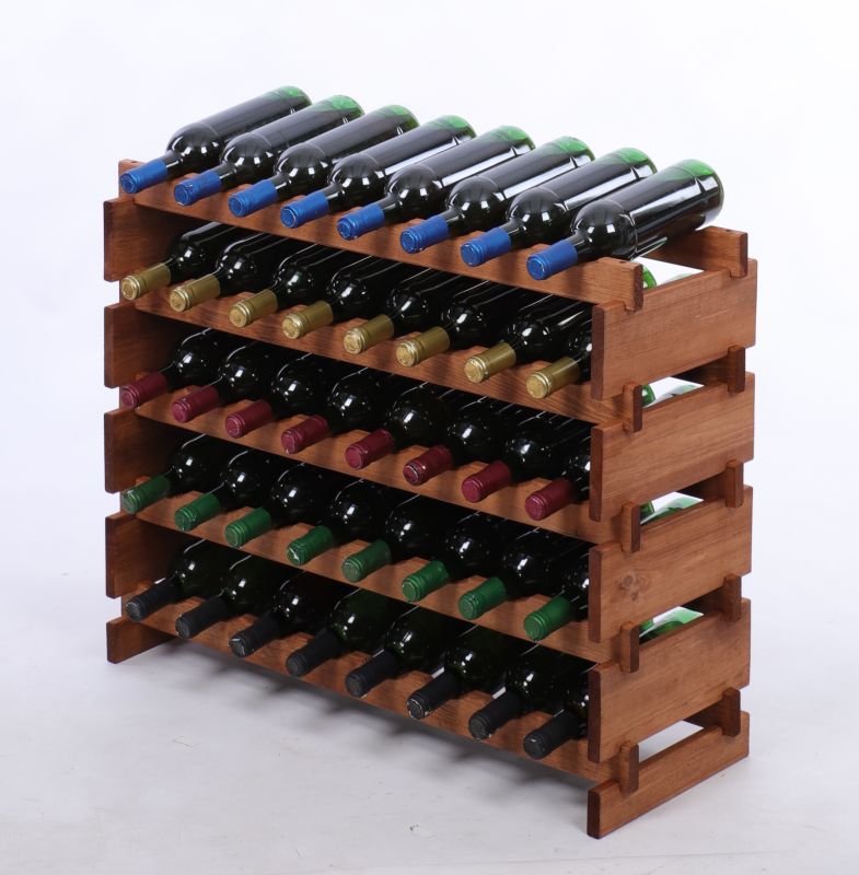 Stojak na wino MODO24 regał modułowy na butelki 5 leżni x 8 butelek montaż bez narzędzi impregnacja brązowa 1 szt.