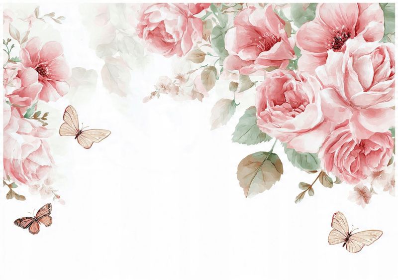 Fototapeta Kwiaty Róże Wiszące Nowoczesna WALLARENA 300x210 cm Tapeta Do Sypialni Salonu Kuchni 1 szt.