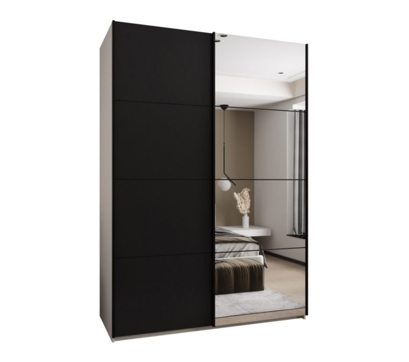 Szafa przesuwna Abiks LUX 3 wysoka szer.170cm biały/czarny/czarny 1szt.