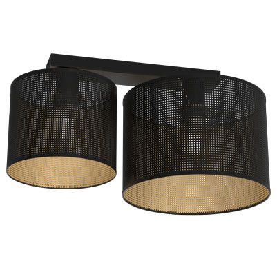 Lampa sufitowa wisząca Luminex Loft Shade czarny mat-złota wym: 22,5 x 44 x 25 cm 2xE27 x 15W 1 szt.