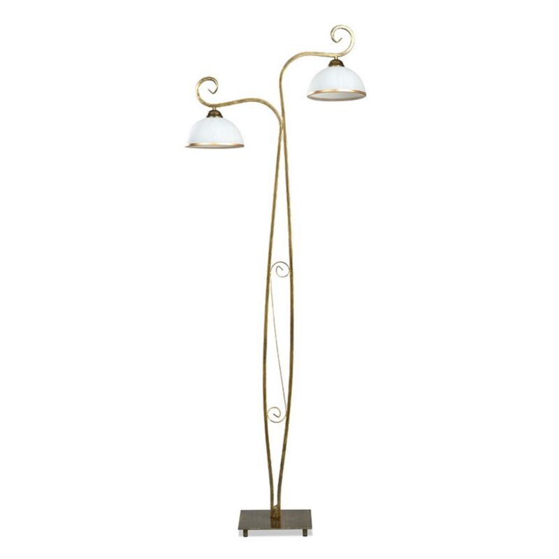 Lampa podłogowa stojąca Emibig Wivara biało-złota 2 x E27 x 15W wym: 160 x 70 x 24 cm - 1 szt.