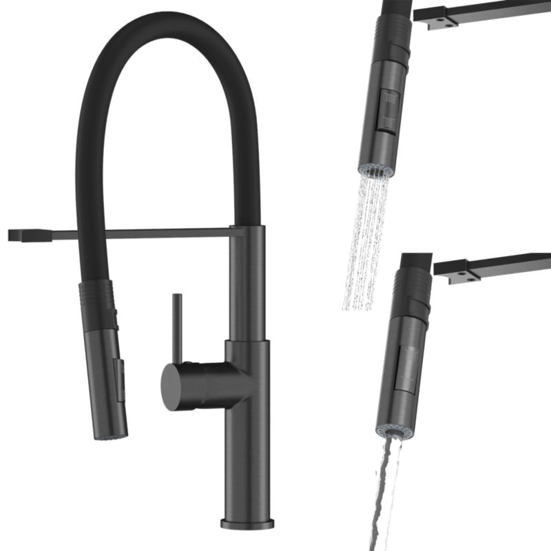 Bateria Kuchenna Granitan Soria z Elastyczną Wylewką GunGrey 1szt.