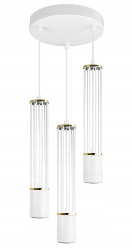 Lampa sufitowa wisząca Light Home LH Aria 3x GU10 okrągły 19,5cm biały/złoty 1szt.