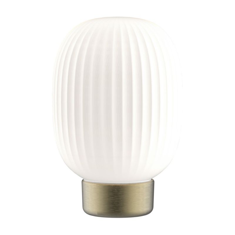Lampka stołowa Polux Latte biało-złota LED 1.8W 2700K 150lm akumulator IP20 wym: 20 x 14.2 x 14.2 cm szkło - 1 szt.