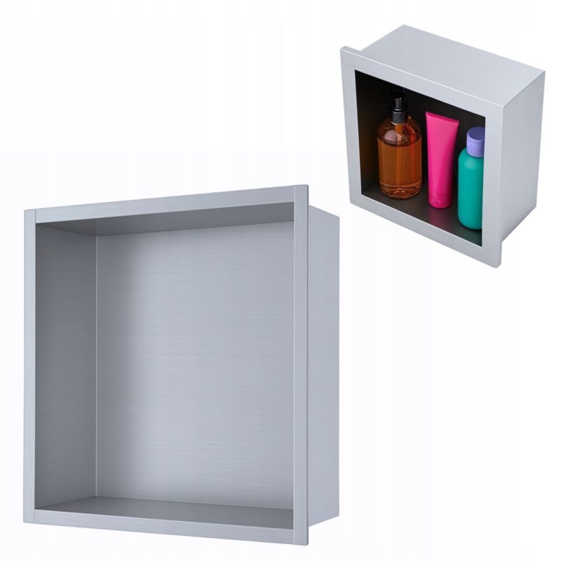 Półka łazienkowa wnękowa Estiva FALEZA Silver 30x30x10 cm srebrna 1 szt.