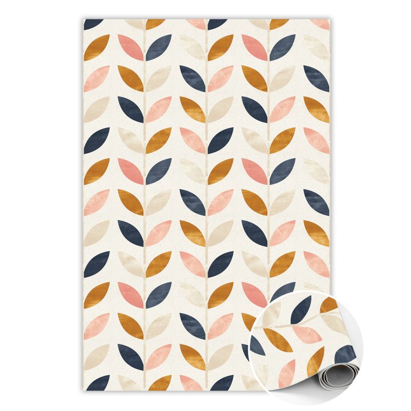 Dywan Tulup Winylowy 140x210 cm Drobne listki Do Salonu Dekoracyjny 1 szt.