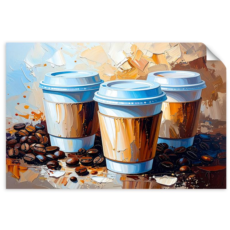 Naklejka samoprzylepna Feeby Kubki z kawą 60x40cm 1szt