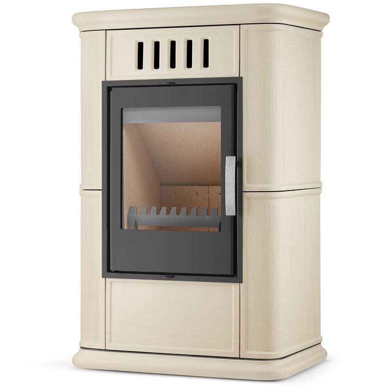 Piec kominek kaflowy piecyk koza wkład kominkowy OLBIA Cappuccino 7,5 kW z dolotem powietrza 1 szt