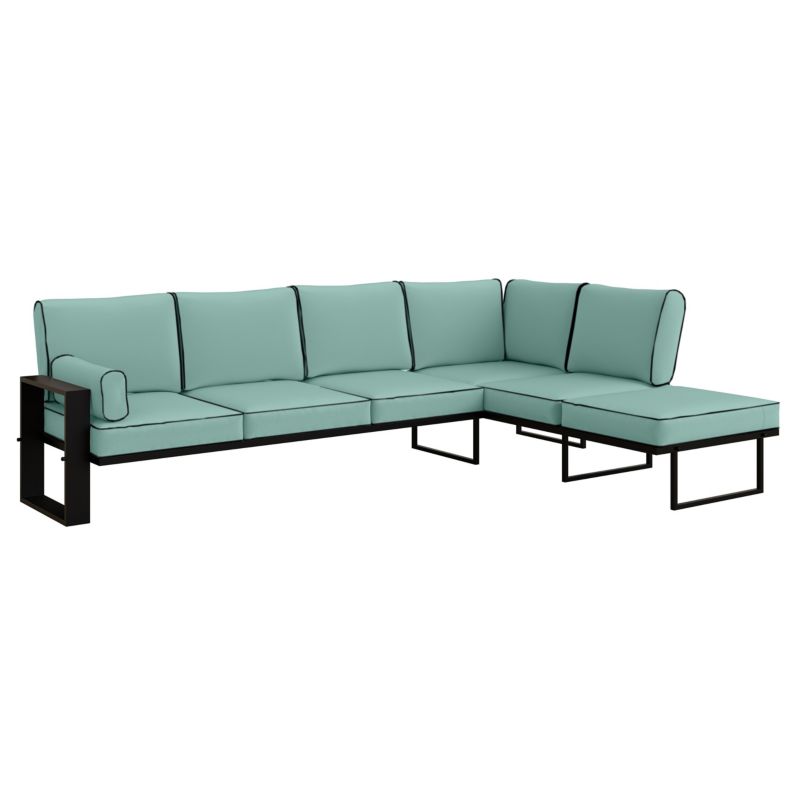 Narożnik ogrodowy Bettso Garten duży na czarnych nogach turkusowy 1szt.