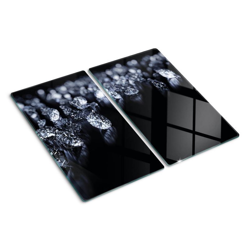 Deska szklana Tulup 2x30x52 cm Diamenty Czarny 1 szt.