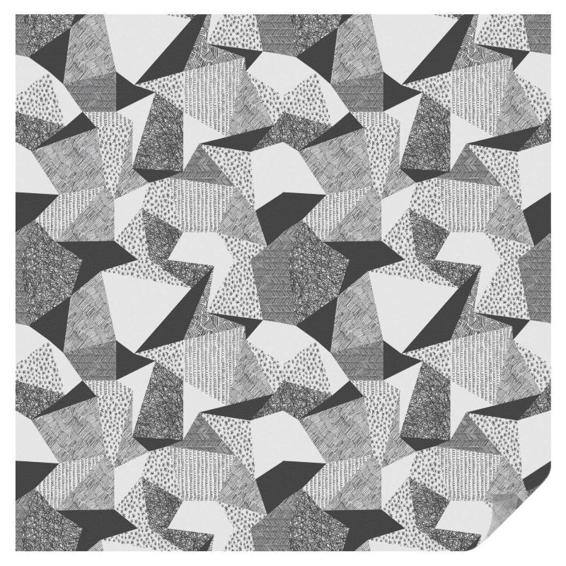 Naklejka na okno witraż Tulup 100x100 cm Efekt Mrożonego Szkła Geometryczne trójkąty linie kropki szarość 1 rol.