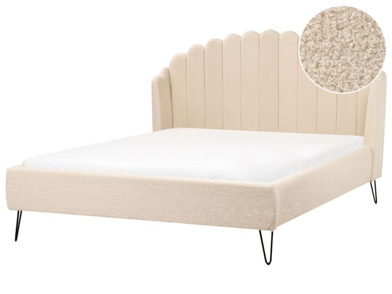 Łóżko Boucle Ambillou 140 x 200 cm Beżowy 1 szt.