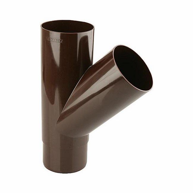 Trójnik rynnowy 45° Marley 105/105 mm brązowy