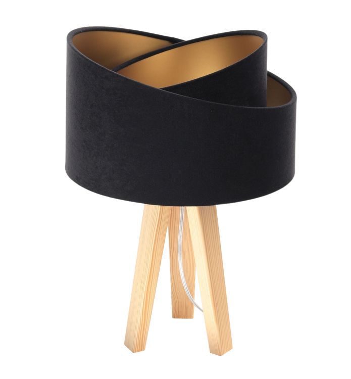 Lampa Bps Koncept stołowa GEMSTONE czarna/złota/sosna 1 szt