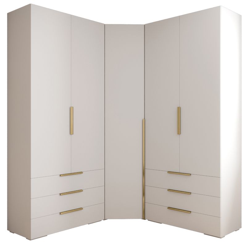 Garderoba wysoka do przedpokoju Abiks INOVA 1 Z7 biały+złoty 1szt.