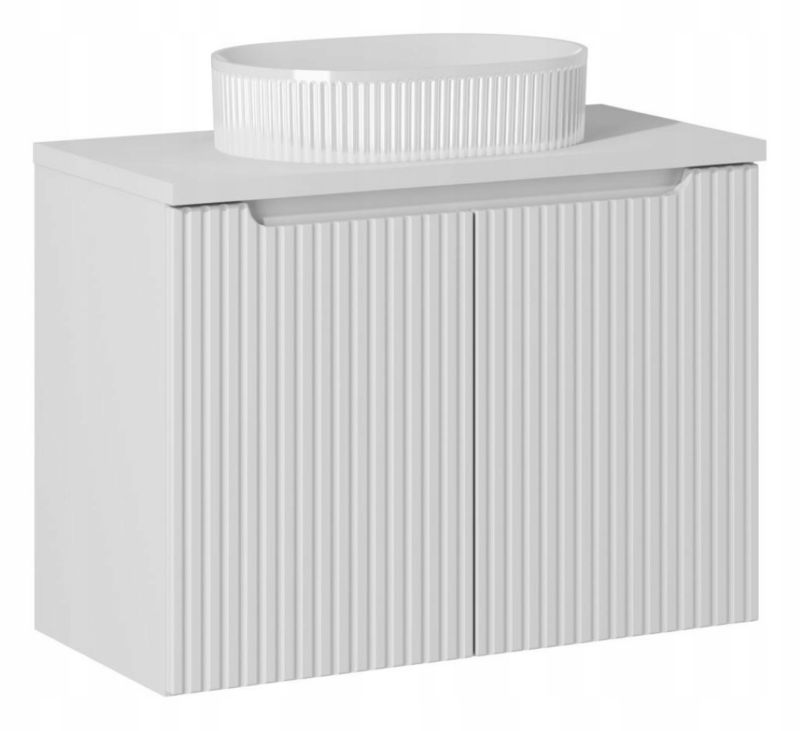 Szafka pod Umywalkę łazienkowa 80 cm Wisząca z Blatem Biały Nova White Biała z Umywalką Furnidea 1szt.