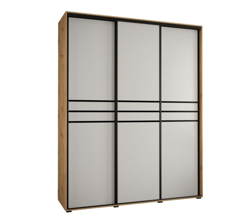 Szafa przesuwna Abiks DAVOS 10 wysoka szer.200cm artisan/biały/czarny 1szt.