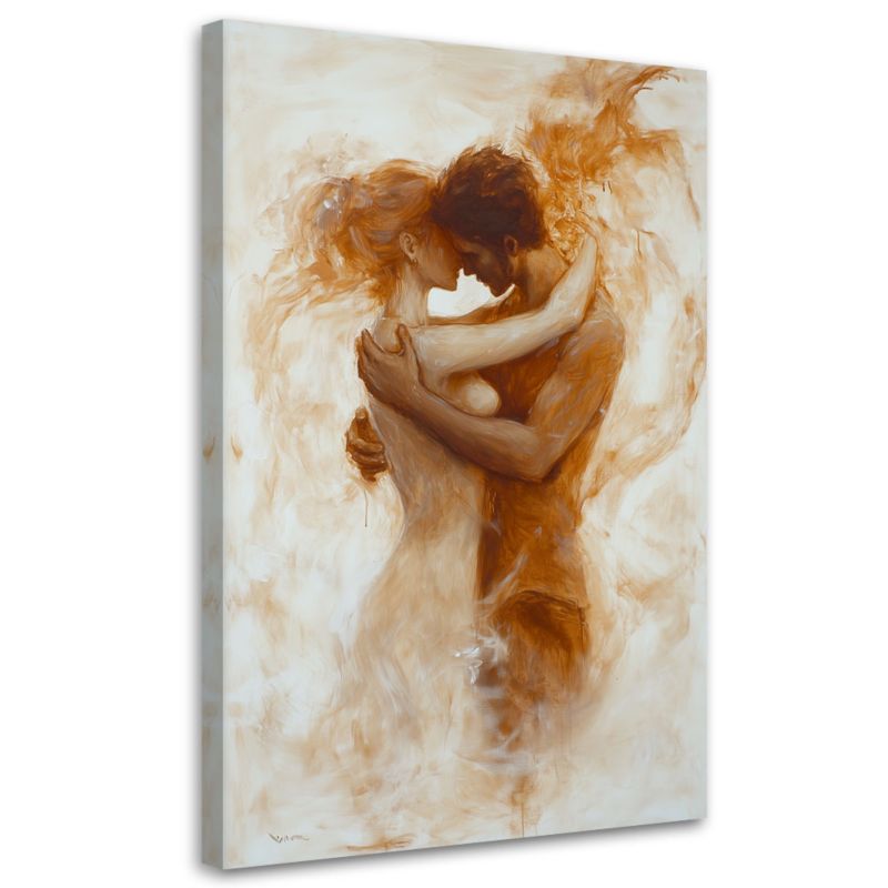 Obraz na płótnie Feeby Akt Zakochana Para Beżowy 60x90cm 1szt