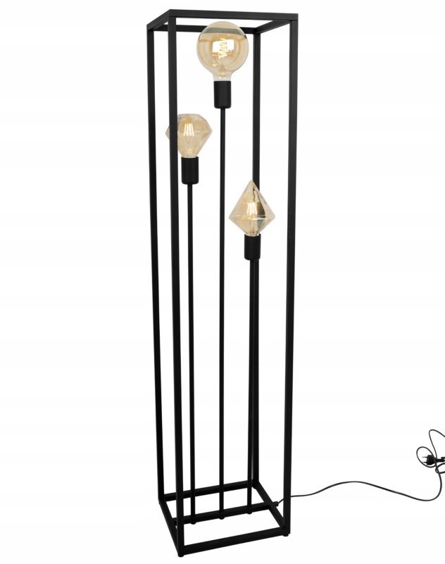 Lampa podłogowa stojąca Light Home LH Cage 3x E27 60W czarny 1szt.