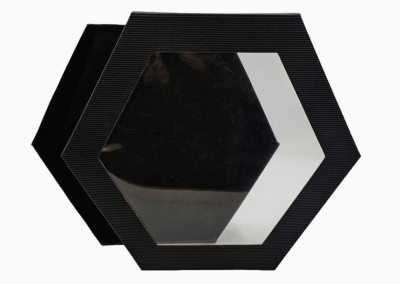 Pudełka karbowane Neopak czarne 240x240x90mm wieczko z oknem, 10 szt.