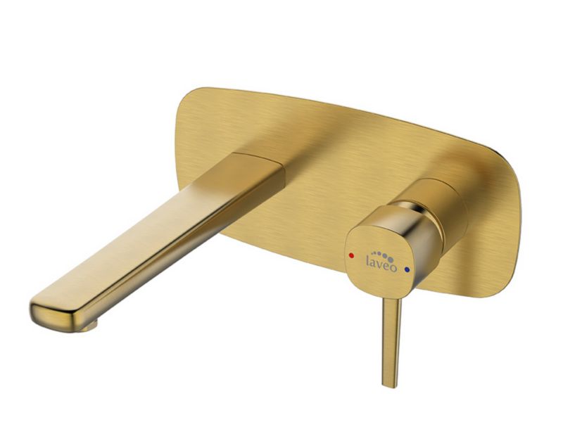 Bateria umywalkowa Laveo podtynkowa Pola szczotkowane złoto 1 szt.