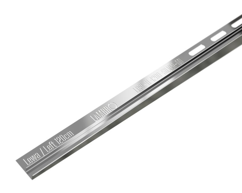 Listwa brodzikowa podłogowa spadkowa do szkła lewa LPS Lambro srebrny połysk 120cm 1 szt.