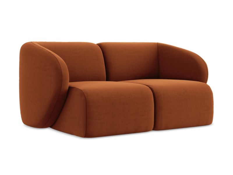 Modułowa sofa 2-osobowa LaMiaSofa CERVO z tkaniny welwetowej 174x94 cm terakota 1 szt.