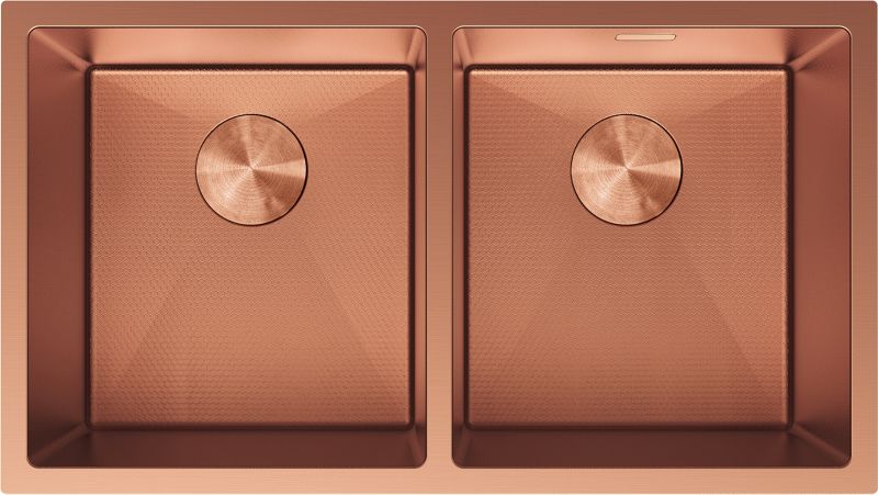 Zlewozmywak stalowy dwukomorowy Mexen Binox miedź 800x450 mm 1 szt.