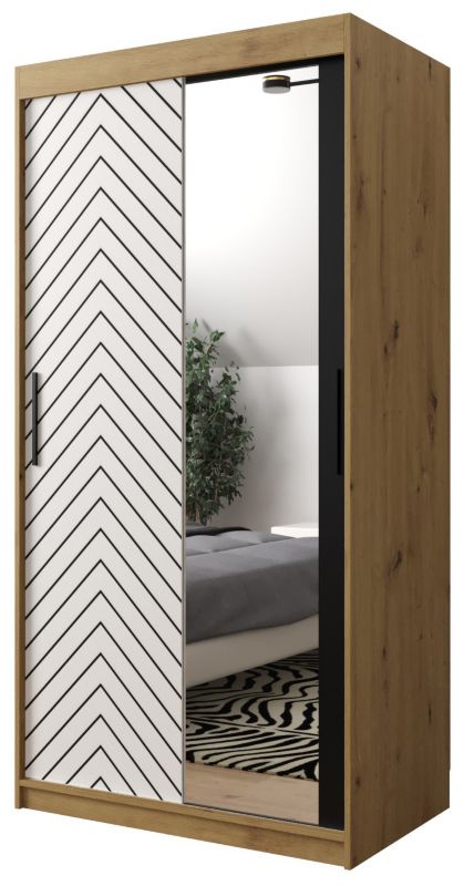 Szafa przesuwna Garderoba Abiks Jodełka 2 100 artisan + biały 1 szt.