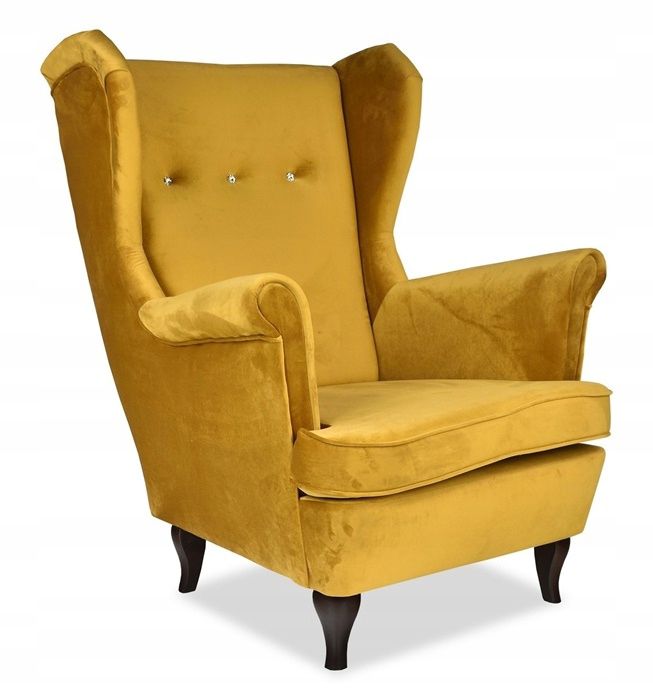 Fotel uszak do salonu Family Meble ARI złoty 1szt