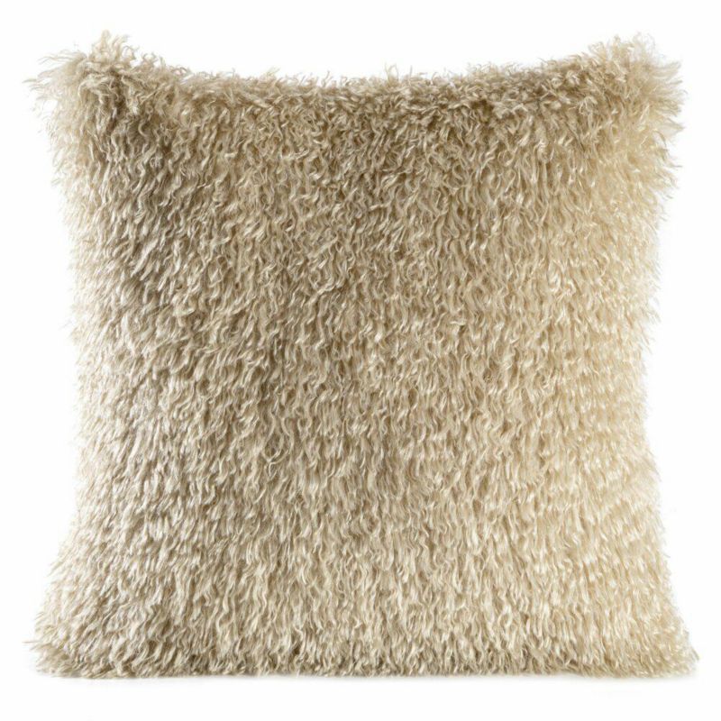 Poszewka Sana Eurofirany dekoracyjna na poduszkę 45x45 cm Futerko Beżowa 1 szt.